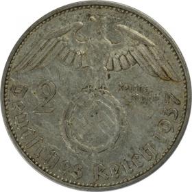 Picture 2 for: 2 mark 1937 J Paul von Hindenburg Germany Hamburg