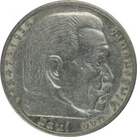 Picture for: 5 mark 1936 F Paul von Hindenburg Germany Stuttgart