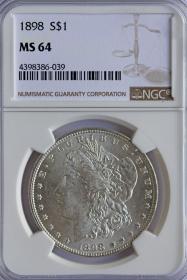 Picture for: 1 dolar 1898 USA grading NGC MS64