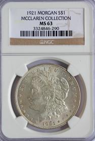 Picture for: 1 dolar 1921 USA grading NGC MS63