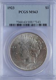 Picture for: 1 dolar 1923 USA grading PCGS MS63