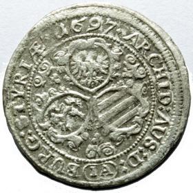 Picture 2 for: 3 kreuzer 1697 Leopold I Austria Graz