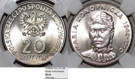 Picture for: 20 złotych 1978 Maria Konopnicka GRADING NGC