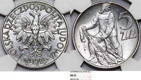 Picture for: 5 złotych 1974 Rybak GRADING NGC