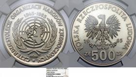 Picture for: 500 złotych 1985 ONZ próba GRADING NGC