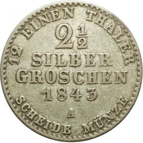 Picture 2 for: 2 1/2 silver groschen 1843 Frederick William IV Prussia Berlin