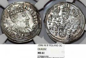 Picture for: Trojak 1596 Zygmunt III Waza Olkusz MS 61