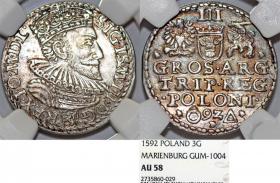 Picture for: Trojak 1592 Zygmunt III Waza Malbork AU 58