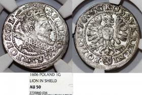 Picture for: Grosz 1606 Zygmunt III Waza Kraków AU 50