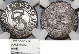 Picture for: Szeląg 1596 Zygmunt III Waza Malbork MS 62