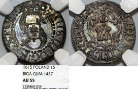 Picture for: Szeląg 1615 Zygmunt III Waza Ryga AU 55