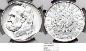 Picture for: 5 złotych 1936 Józef Piłsudski srebro AU 55