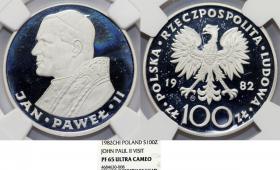 Picture for: 100 złotych 1982 Jan Paweł II srebro PF 65