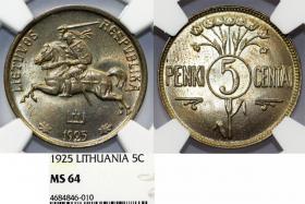 Picture for: 5 centai 1925 Litwa MS 64