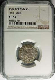 Picture 2 for: Trojak 1594 Zygmunt III Waza Wilno AU 55 NGC