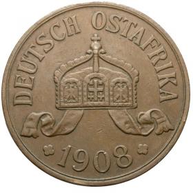 Picture 2 for: 5 Heller 1908 J Afryka Wschodnia Niemcy Hamburg