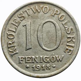 Picture for: 10 pfennig 1918 Polish Kingdom Stuttgart