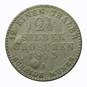 Picture 2 for: 2 1/2 silver groschen 1843 Frederick William IV Prussia Berlin