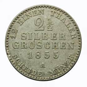 Picture 2 for: 2 1/2 silver groschen 1855 Frederick William IV Prussia Berlin