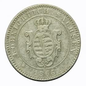 Picture 2 for: 2 new groschen 1865 John of Saxony Austria