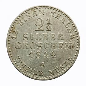 Picture 2 for: 2 1/2 silber groschen 1842 Frederick William III Germany Berlin