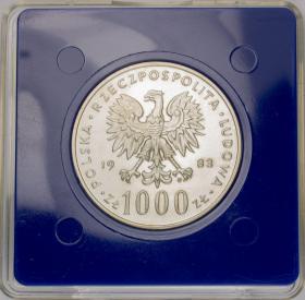 Picture 2 for: 1000 zl 1983 John Paul II silver