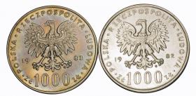 Picture 2 for: 1000 zl 1982 1983 John Paul II 2 pieces set silver