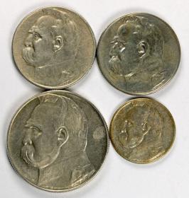 Picture for: Jozef Pilsudski 1934 1936 set of 4 silver coins