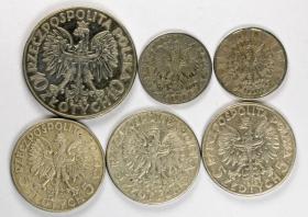 Picture 2 for: Head of Women Jozef Pilsudski lot 6 silver coins