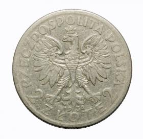 Picture 2 for: 2 zlote 1934 woman's head Second Polish Republic Warsaw