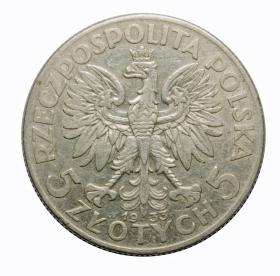 Picture 2 for: 5 zlotych 1933 woman's head Second Polish Republic London