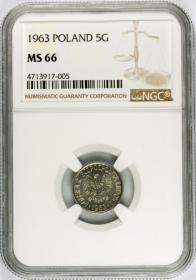 Picture for: 5 groszy 1963 MS 66 NGC