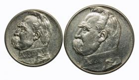Picture for: Zestaw Józef Piłsudski 5 zł 1938 + 10 zł 1935