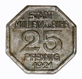 Picture for: 25 pfennig 1921 Mulheim a.d. Ruhr Rhineland