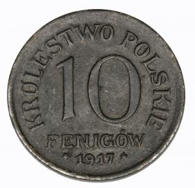 Picture for: 10 pfennig 1917 Polish Kingdom Stuttgart