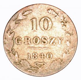 Picture for: 10 groschen 1840 Nicholas I former Kingdom of Poland Warsaw