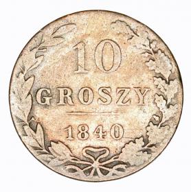 Picture for: 10 groschen 1840 Nicholas I former Kingdom of Poland Warsaw