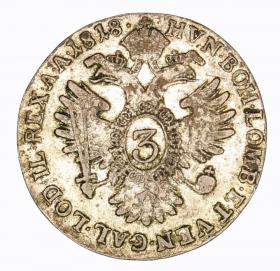 Picture 2 for: 3 kreuzer 1818 Francis II Austria Kremnica