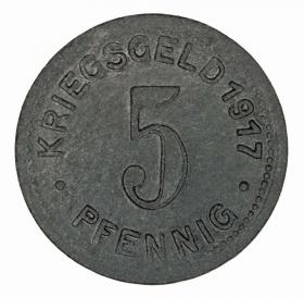 5 pfennig 1917 Elberfeld Rhineland