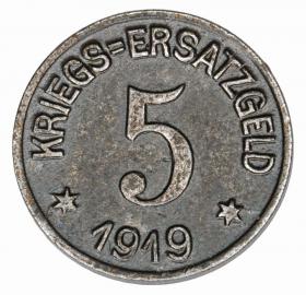 5 pfennig 1919 Crefeld Rhineland