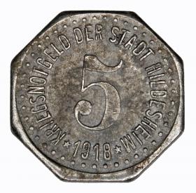 Picture 2 for: 5 pfennig 1918 Hildesheim Hanover