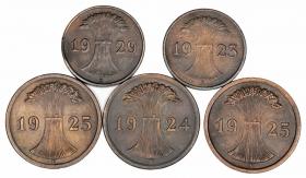Picture 2 for: Set Weimar Republic Germany 5 pieces