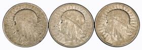 Picture for: Set 2 zlote Head of Woman Second Polish Republic Warsaw 3 pieces