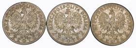 Picture 2 for: Set 2 zlote Head of Woman Second Polish Republic Warsaw 3 pieces