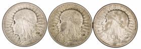 Picture 2 for: 2 zlote woman's head 1932 1933 1934 Second Polish Republic Warsaw set