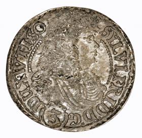 Picture 2 for: 3 kreuzer 1677 Silvius II Frederick Duchy of Olesnica Bierutow Radziejow