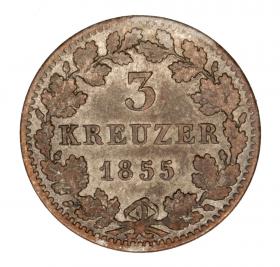 Picture 2 for: 3 kreuzer 1855 Maximilian II of Bavaria Germany Bavaria