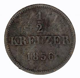 Picture 2 for: 1/2 kreuzer 1856 Maximilian II of Bavaria Germany Bavaria