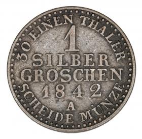 Picture 2 for: 1 silver groschen 1842 Frederick William IV Germany Prussia Berlin A