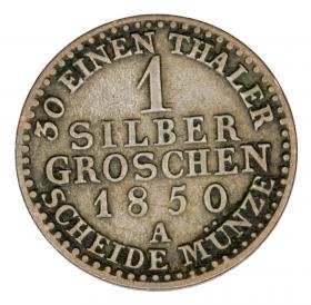 Picture 2 for: 1 silver groschen 1850 Frederick William IV Germany Prussia Berlin A